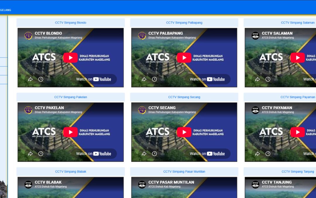 Layanan CCTV ATCS Dinas Perhubungan Kabupaten Magelang, Pantau Kondisi Lalu Lintas Secara Real Time