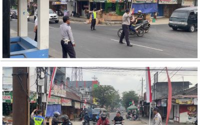 Petugas Dinas Perhubungan dan Polri Sinergi Atur Lalu Lintas Pagi di Simpang Terminal Tegalrejo