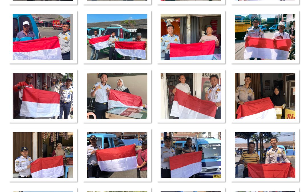 Sambut HUT ke-81 Kemerdekaan Republik Indonesia, Dinas Perhubungan Kabupaten  Magelang Bagikan Bendera Merah Putih di Terminal Tipe C se- Kabupaten Magelang