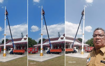Dishub Kabupaten Magelang Perbaiki Tiang Bendera di Lapangan Drh. Soepardi
